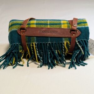 RARE: Pendleton University Of Oregon Motor Robe Throw w/ Leather Carrier | NWT